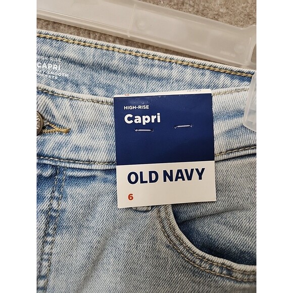 Old Navy Rockstar Slim Capri Jeans Womens 6 Blue Light Wash Stretch NEW - Picture 7 of 13